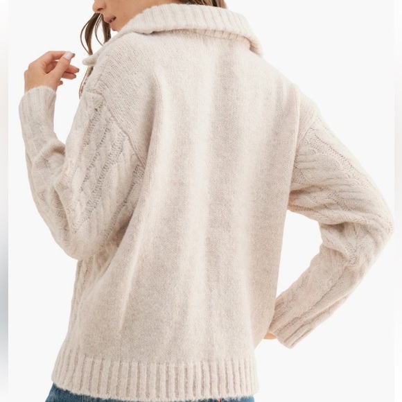 🆕 Cable Stitch Quarter Zip Sweater - Picture 2 of 5